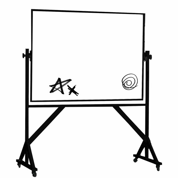 Aarco Black Powder Coated Reversible Freestanding Board 36"x48" WARCBK3648